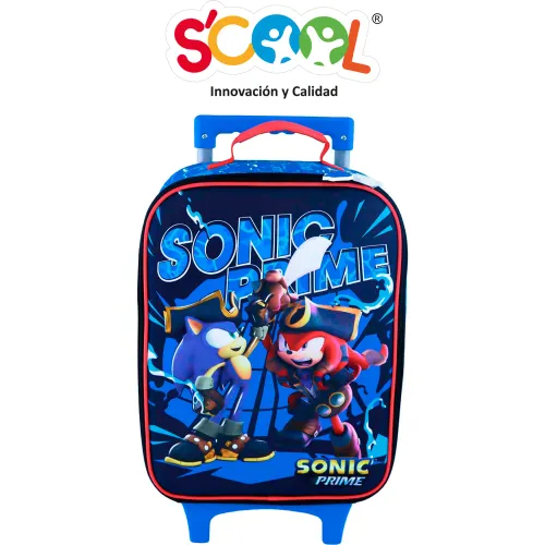 Scool Set Escolar Mochila Con Ruedas Niño Kombat Sonic