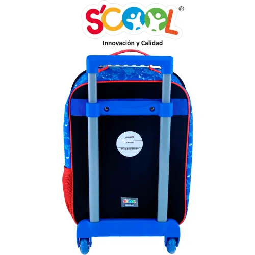 Scool Set Escolar Mochila Con Ruedas Niño Kombat Sonic