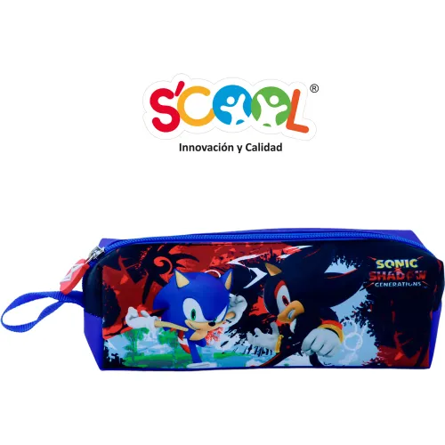 Scool Set Escolar Mochila Con Ruedas Niño Kombat Sonic
