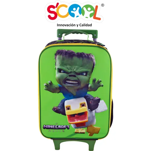Scool Set Mochila Con Ruedas Niño Kombat Minecraft