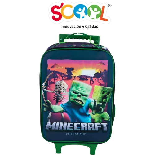 Scool Set Mochila Con Ruedas Niño Kombat Minecraft
