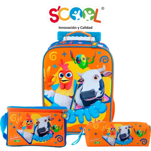 Scool Set Mochila Con Ruedas Niño Kombat Granja De Zenon