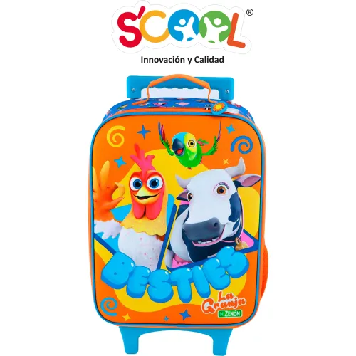 Scool Set Escolar Mochila Con Ruedas Niño Kombat Granja De Zenon