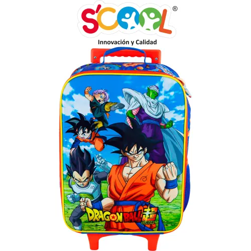 Scool Set Escolar Mochila Con Ruedas Niño Kombat Dragon Ball