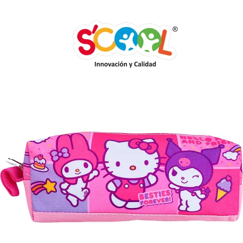 Scool Set Mochila Con Ruedas Niña Kombat Hello Kitty&friends