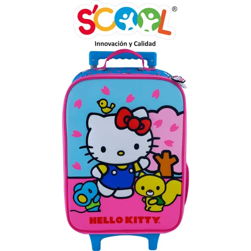 Scool Set Escolar Mochila Con Ruedas Niña Kombat Hello Kitty