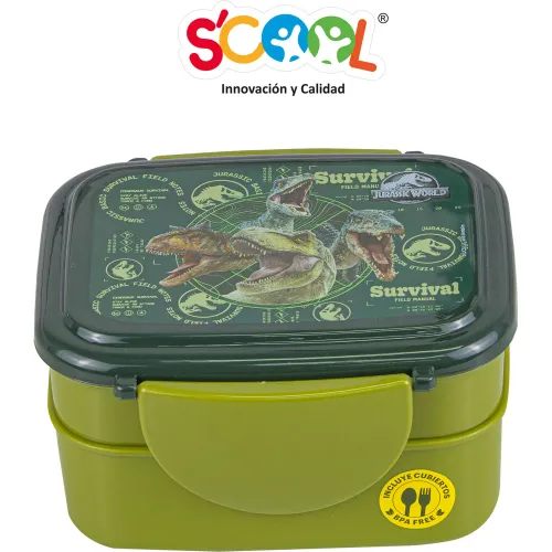 Scool Taper Niño Lonchera Con Cubiertos Jurassic
