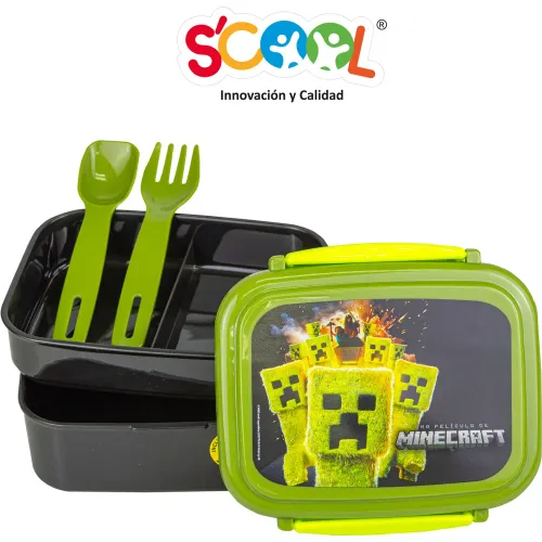 Scool  modelo Taper Niño Lonchera Con Cubiertos Minecraft 2025123017024453620  