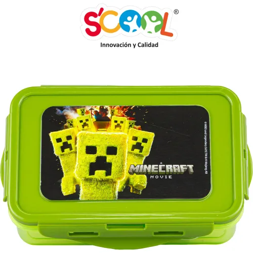 Scool Taper Niño Recto 640ml Con División Interna Minecraft
