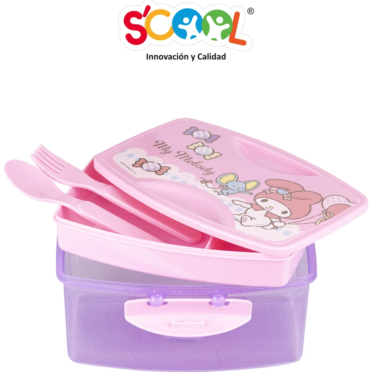 Scool Taper Scool Niña 1.1 Lt Con División Y Cubiertos My Melody color multicolor | Platanitos