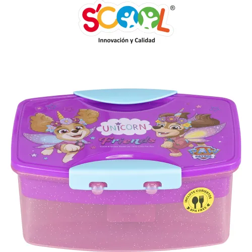 Scool modelo Taper Niña 1.1 Lt Con División Y Cubiertos Paw Patrol M 2025123017024453689