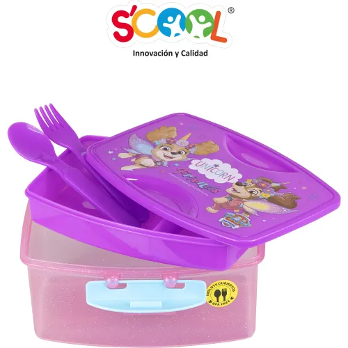 Scool Taper Niña 1.1 Lt Con División Y Cubiertos Paw Patrol M