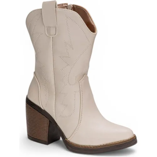 KUNCA Beige de Mujer modelo Botines Mujer Texana beiges mujer 2026010817201171027 CUERO VEGANO CUERO VEGANO