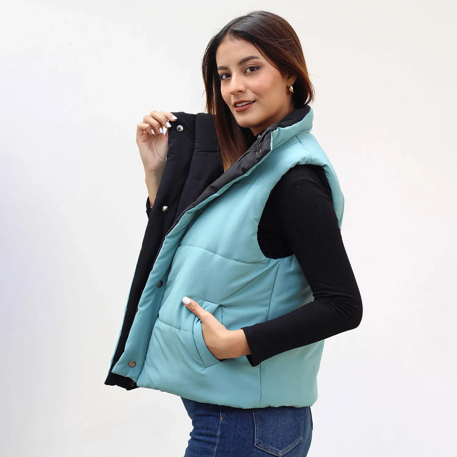 KUNCA Chaleco Kunca Mujer Berlin color jade | Platanitos