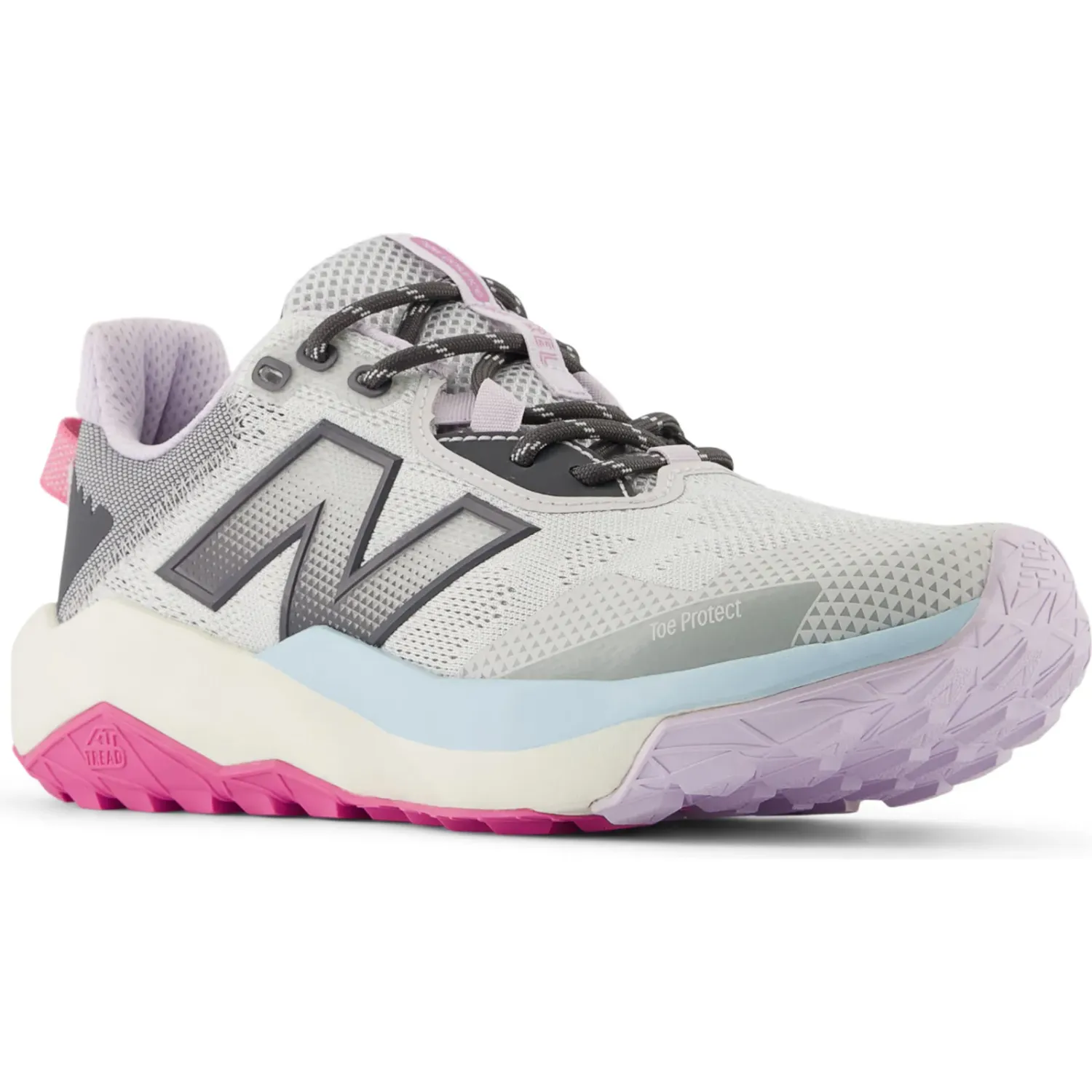 Zapatillas New Balance Trail Running Mujer Nitrel V6 color gris/multicolor | Platanitos