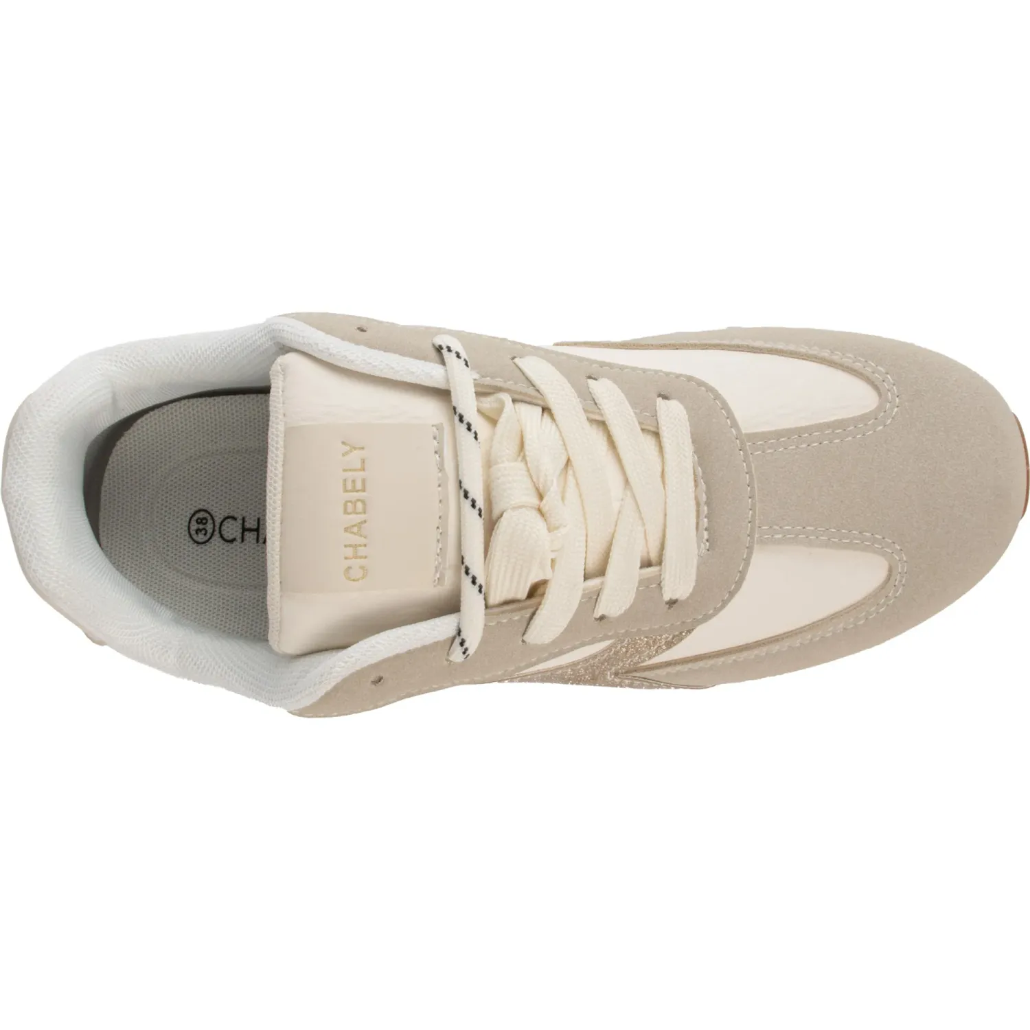 CHABELY Zapatilla Chabely Casual Mujer 2yz155 color blanco / dorado | Platanitos