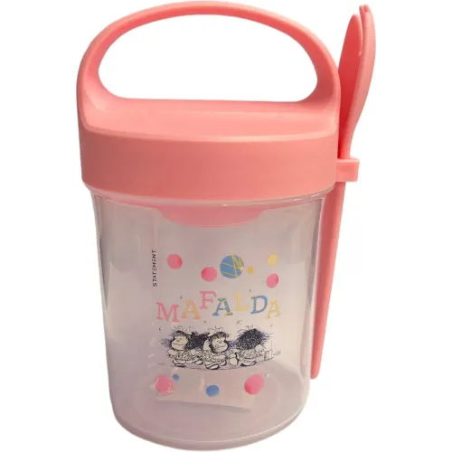 Mafalda Rosado Contenedor + Cuchara 560ml Mafalda