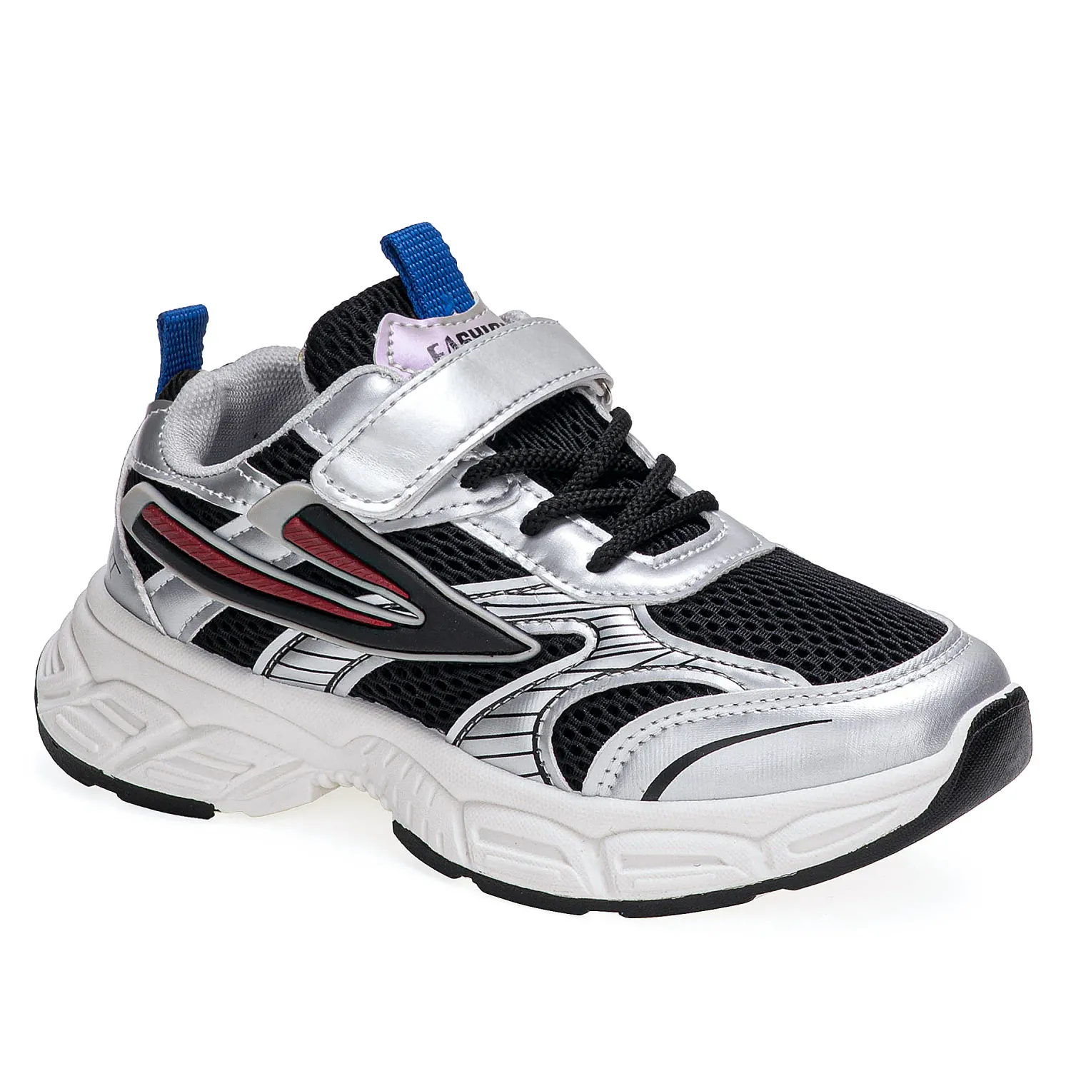 Zapatilla Just4U Kids Z Jhona color negro / plateado | Platanitos