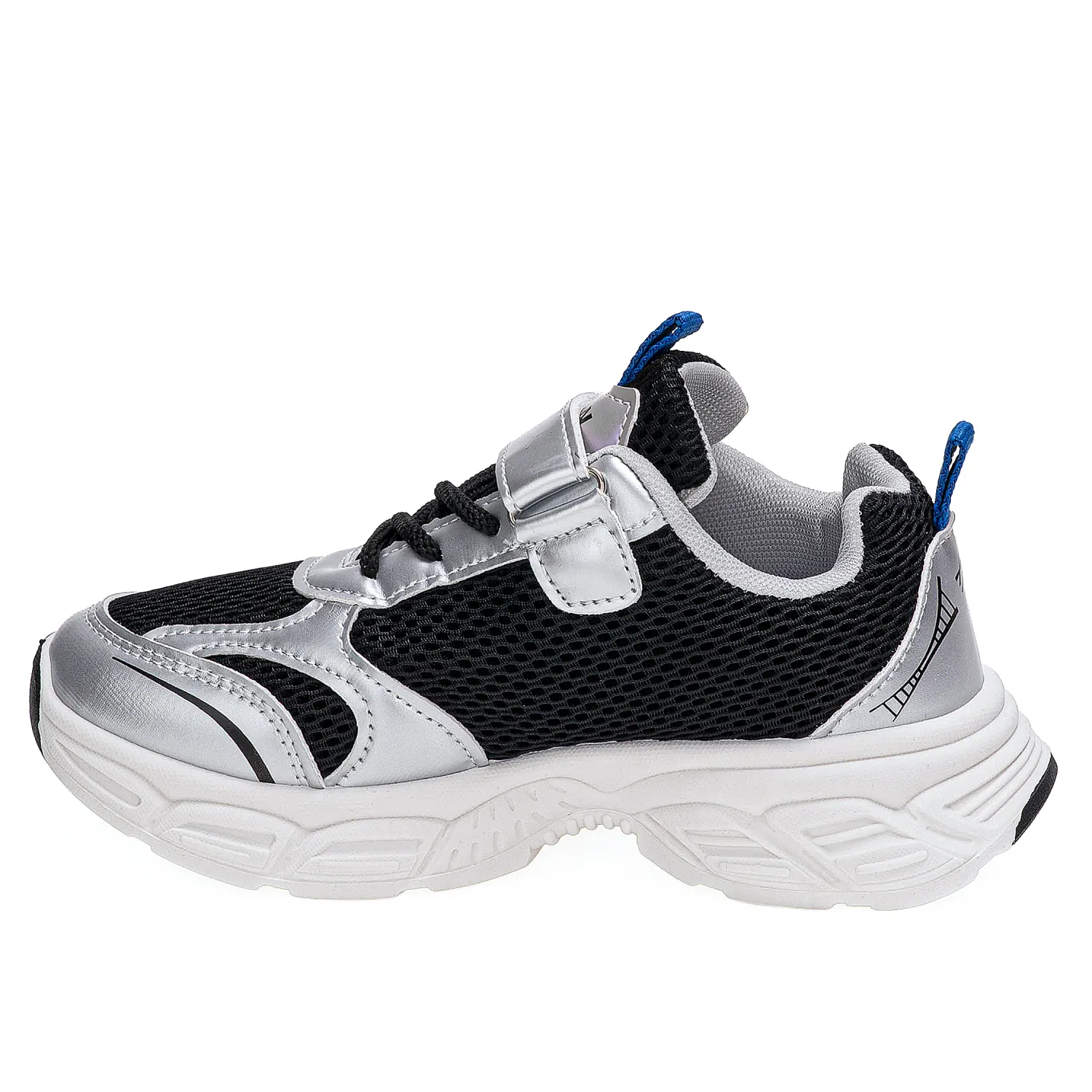 Zapatilla Just4U Kids Z Jhona color negro / plateado | Platanitos