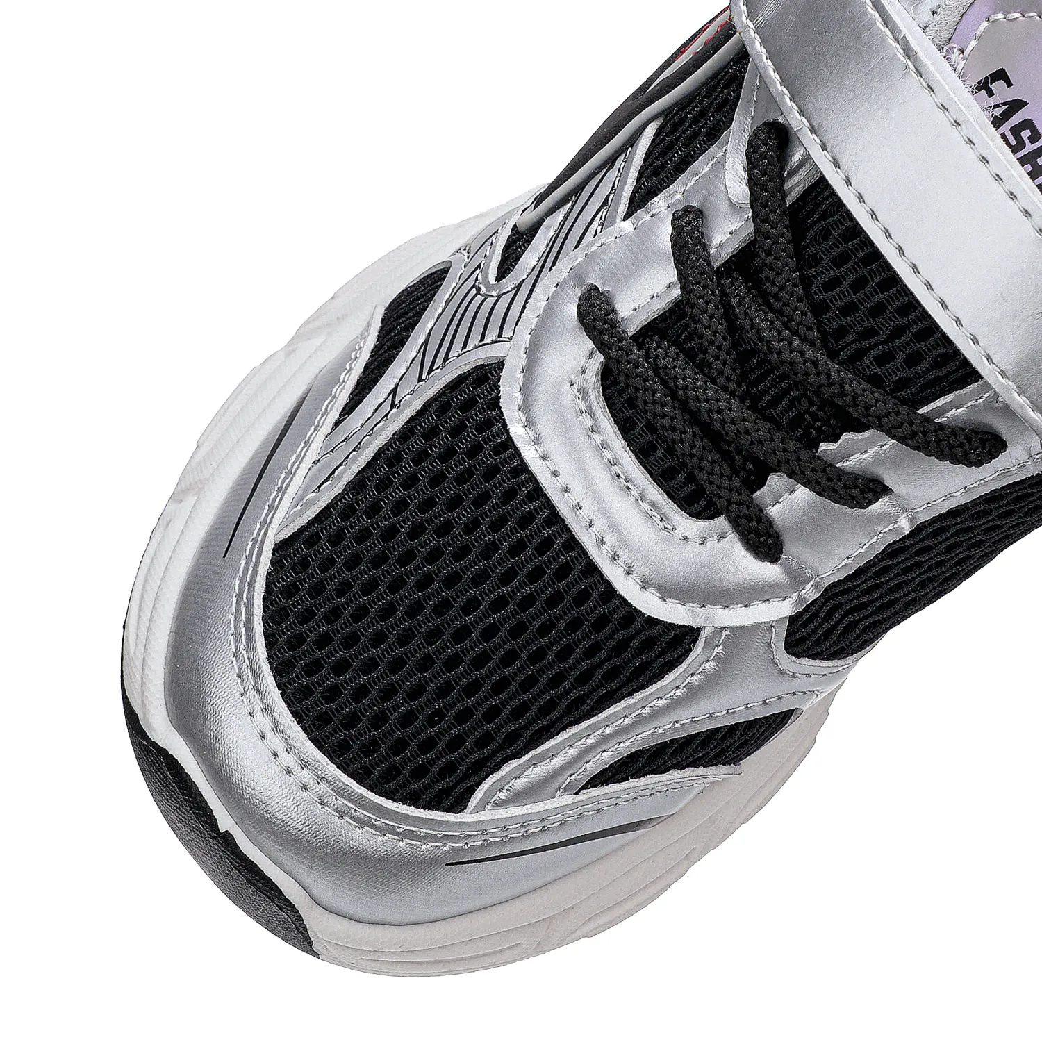 Zapatilla Just4U Kids Z Jhona color negro / plateado | Platanitos