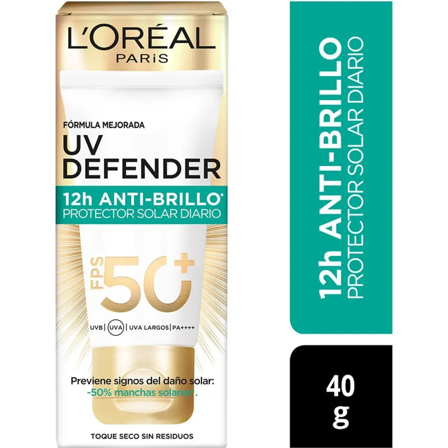 L'Oréal Paris Bloqueador L'oréal Paris Uv Defender Anti Brillo color sin color | Platanitos