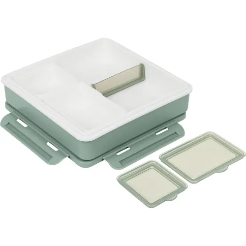 PINNACLE Verde modelo Taper Cuadrado Penta 900 Ml Con 4 Divisiones Verde verdes 2026013015242083762