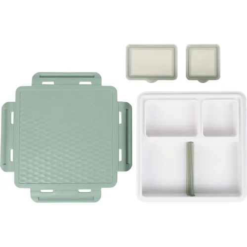 PINNACLE Taper Cuadrado Penta 900 Ml Con 4 Divisiones Verde