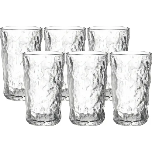 ICHIMATSU Transparente modelo Set X 6 Pieza Vaso Alto Labrado 350 Ml transparentes 2026013015242083861