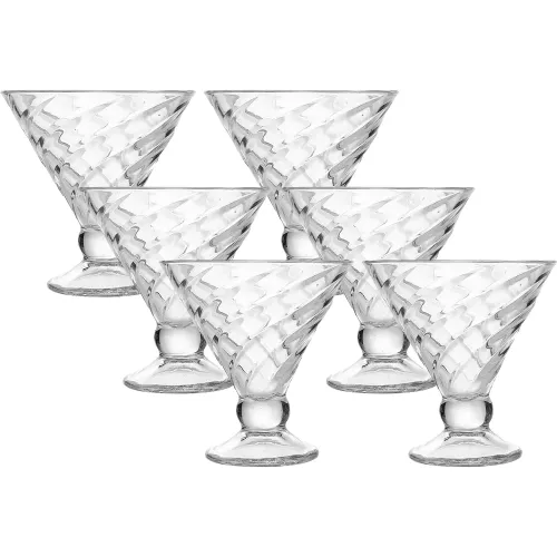 ICHIMATSU Transparente modelo Set X 6 Copas Para Helado Prisma 325 Ml transparentes 2026013015242083879
