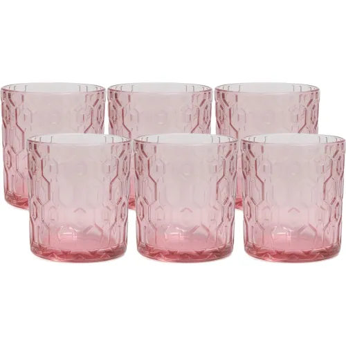 ICHIMATSU Rosado modelo Set X 6 Pieza Vaso Bajo Copo Rosado 330 Ml rosados 2026013015242083882