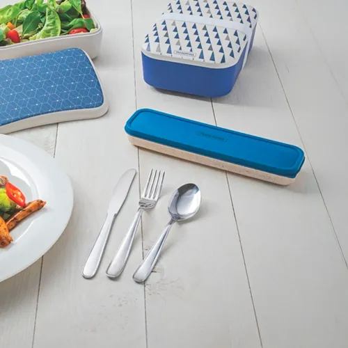 TRAMONTINA Juego De Cubiertos Portatil X 4 Piezas Azul