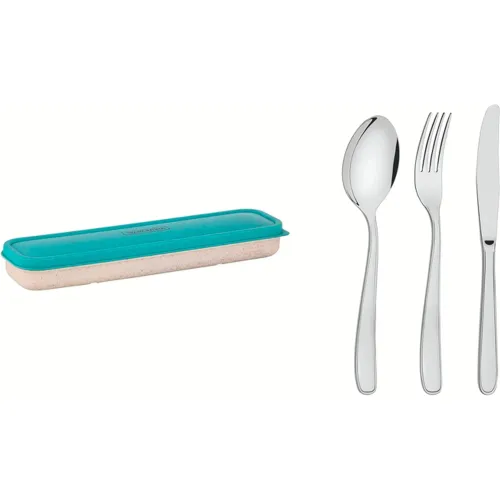 TRAMONTINA Juego De Cubiertos Portatil X 4 Piezas Verde Esmeralda