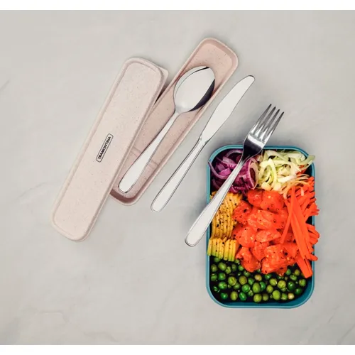 TRAMONTINA Juego De Cubiertos Portatil Blanco X 4 Piezas