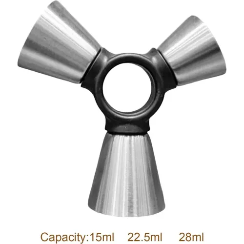 ICHIMATSU Medida Para Licor 3 Cabezas Conico Acero Inoxidable Plateado (1-3/4-1/2 Oz)