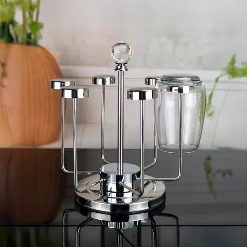 ICHIMATSU Porta Vasos Giratorio De 6 Cabezas De Acero Inoxidable