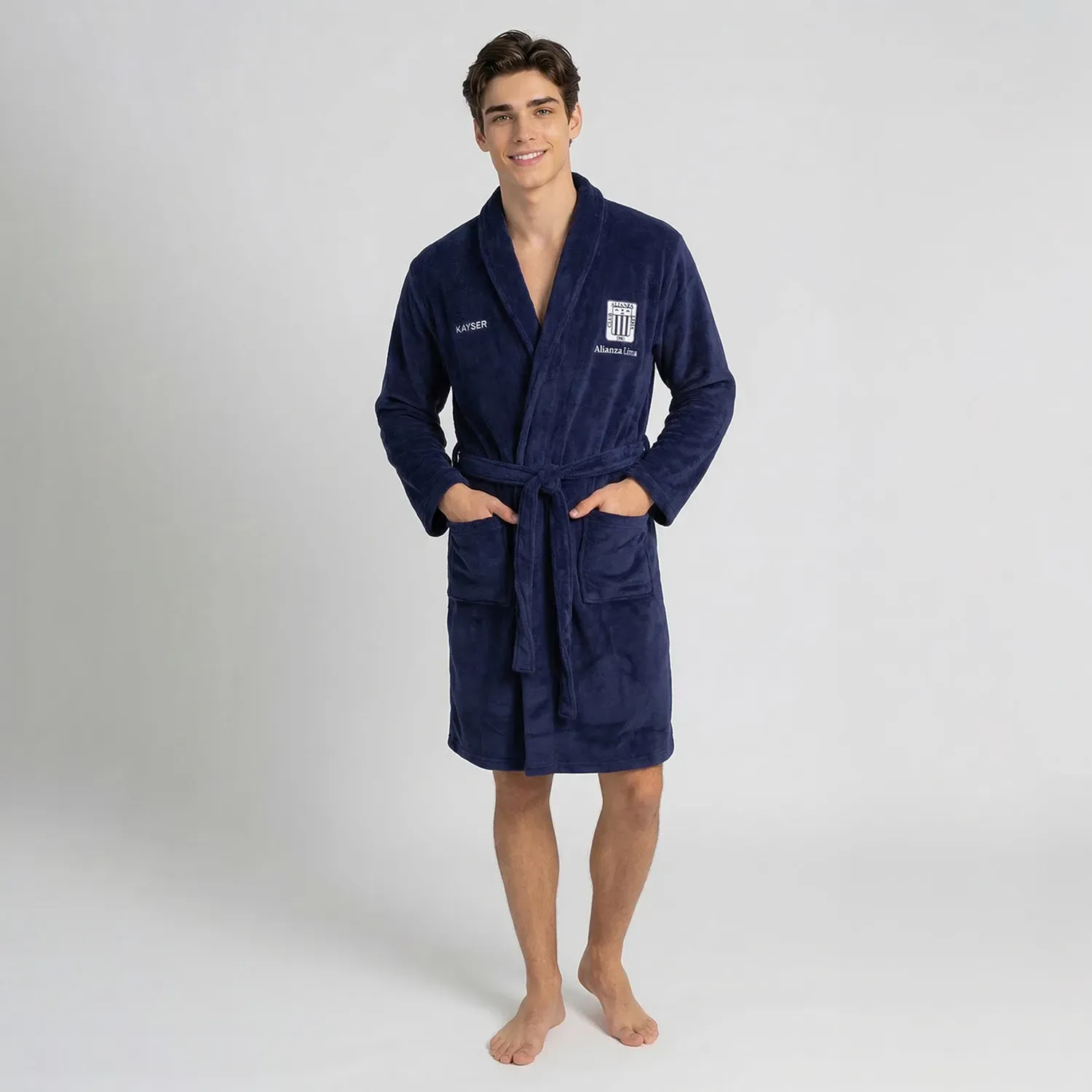 Bata Kayser De Dormir Jovencito Manga Larga Coral Fleece color  | Platanitos