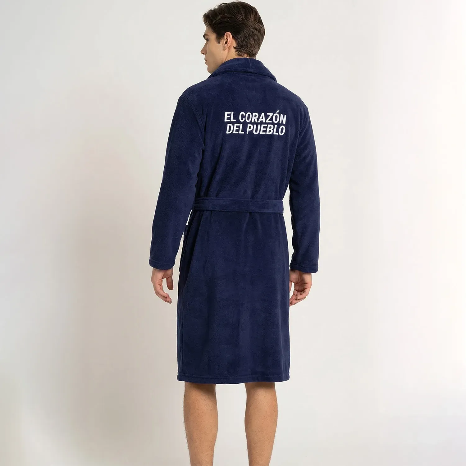 Bata Alianza Lima By Kayser De Dormir Jovencito Manga Larga Coral Fleece color azul | Platanitos
