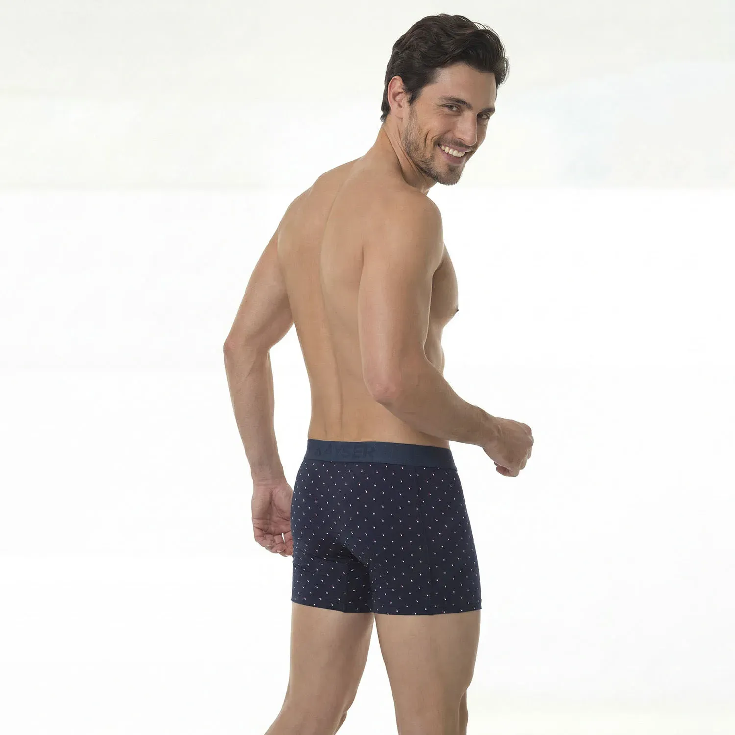 Boxer Kayser Hombre Largo Algodon color azul marino | Platanitos