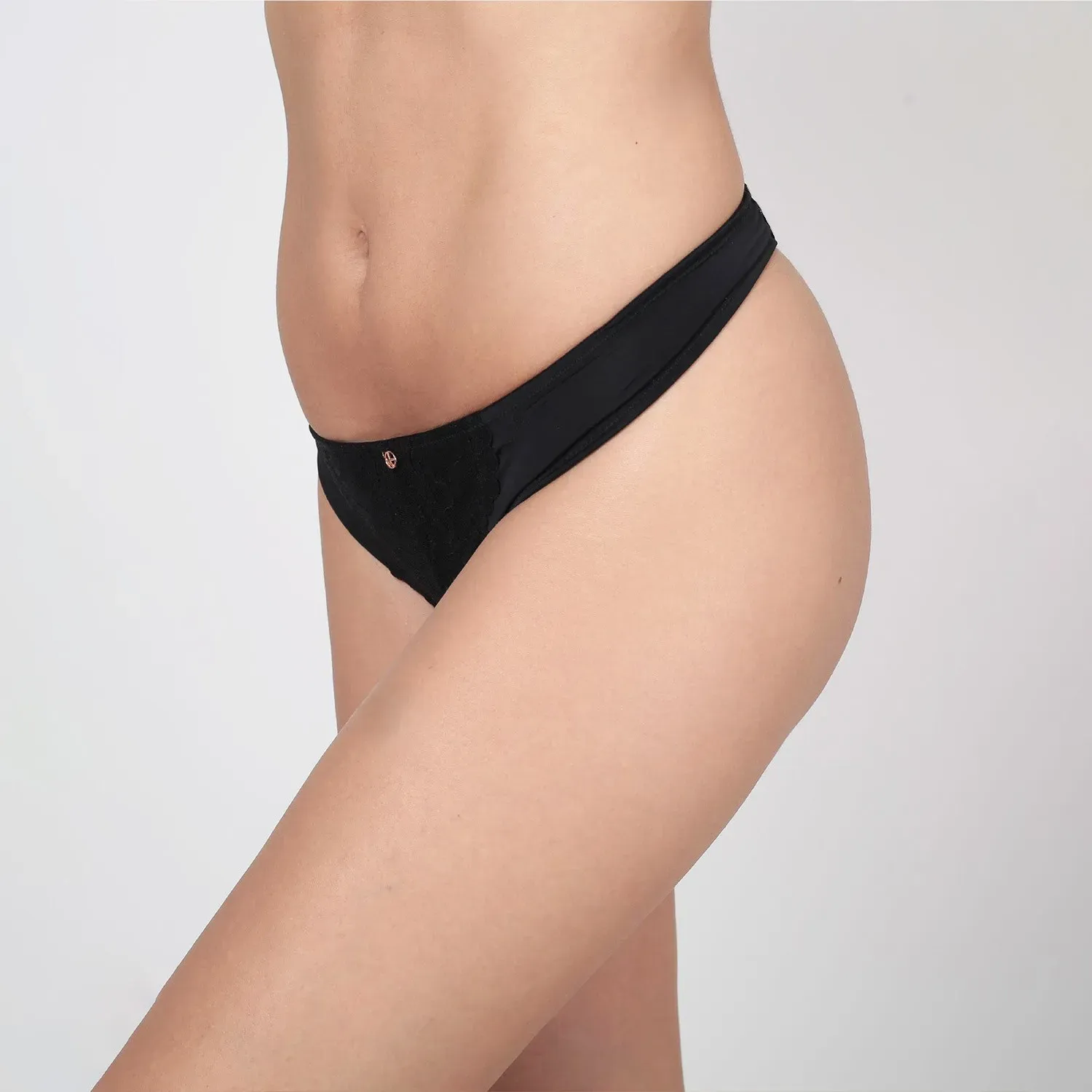 Calzon Kayser Colaless Mujer Microfibra color negro | Platanitos