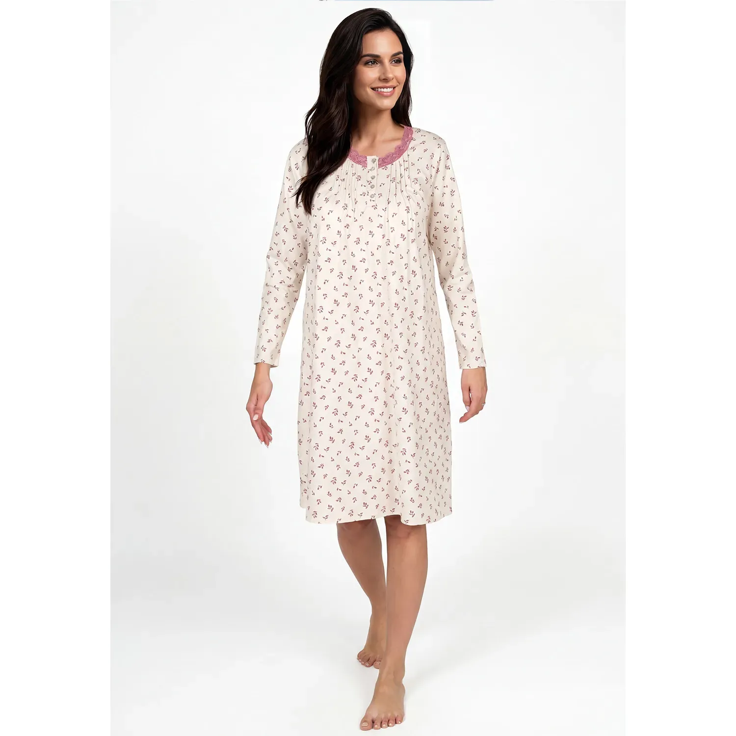 Camisola Kayser Manga Larga Mujer Algodon color marfil | Platanitos