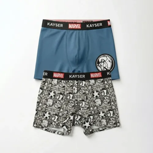 Duo Kayser Pack Boxer Jovencito Largo Algodon color azul | Platanitos