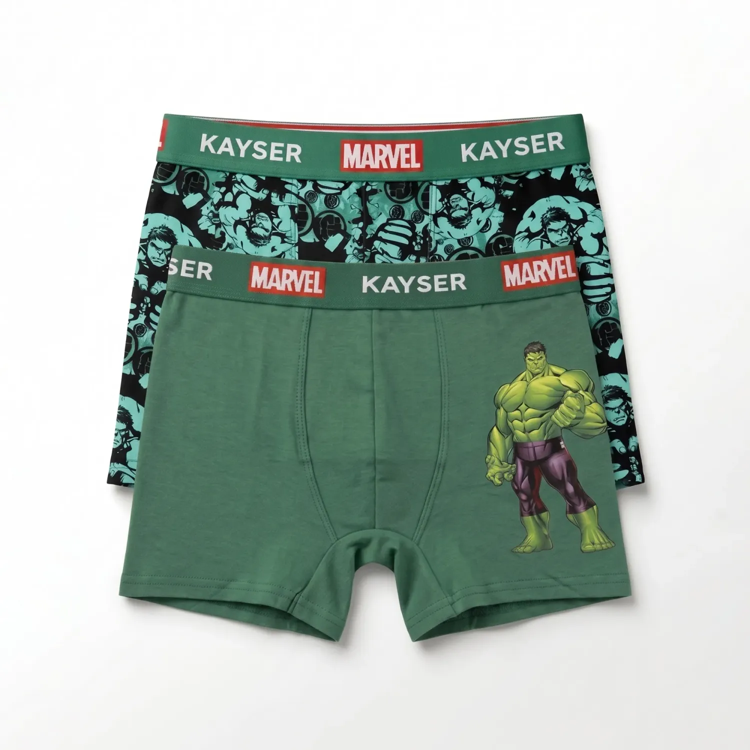 Duo Kayser Pack Boxer Niño Largo Algodon color verde | Platanitos