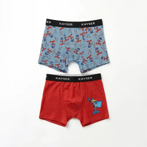 Duo Kayser Pack Boxer Niño Largo Algodon color rojo | Platanitos