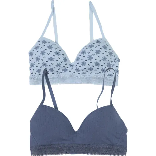 Duo Kayser Pack Sosten Jovencita Algodon color celeste | Platanitos