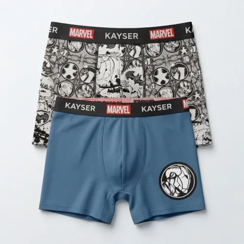 Pack Kayser De 2 Boxer Hombre Largo Algodon color azul | Platanitos