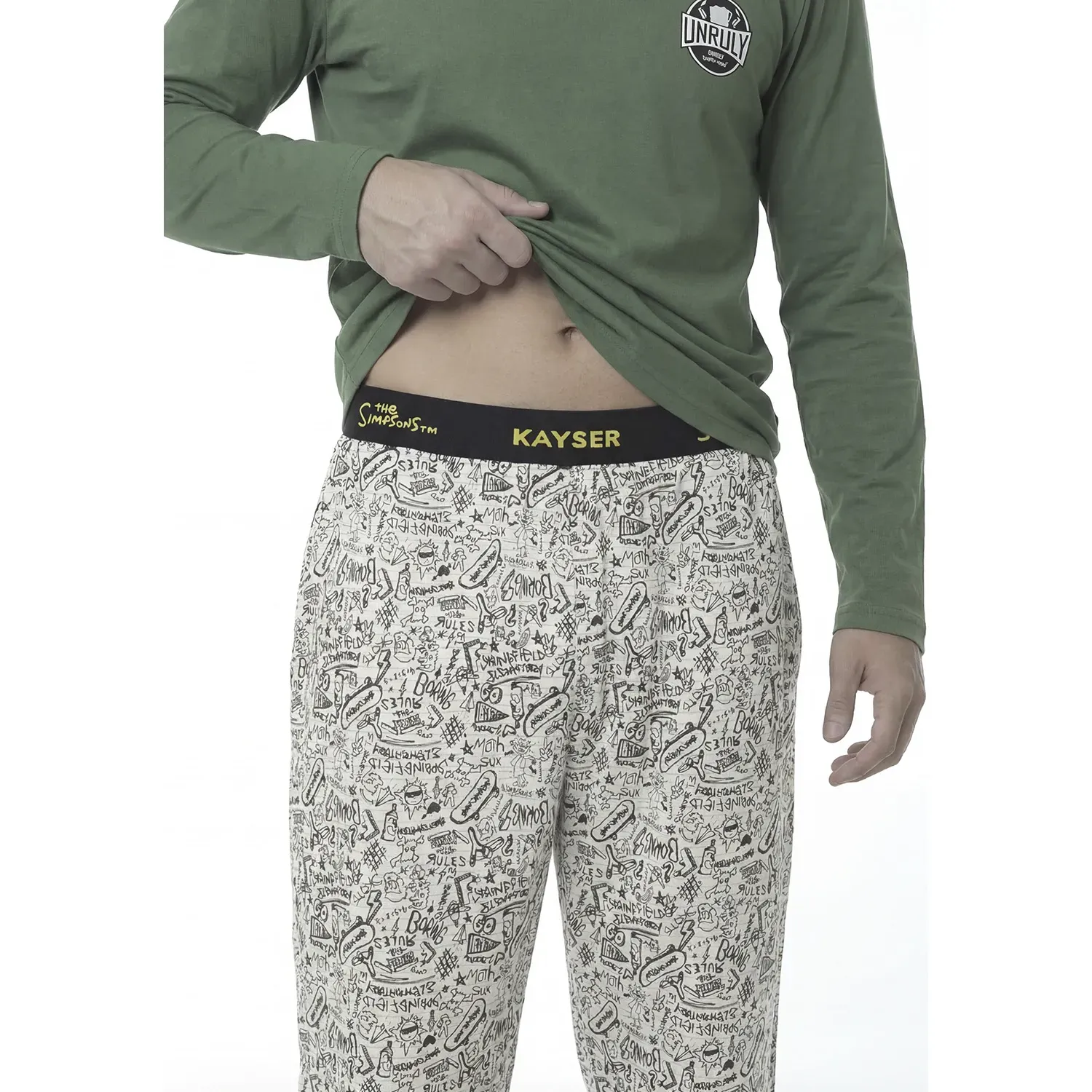 Pijama Kayser Hombre Pantalon Algodon color verde | Platanitos