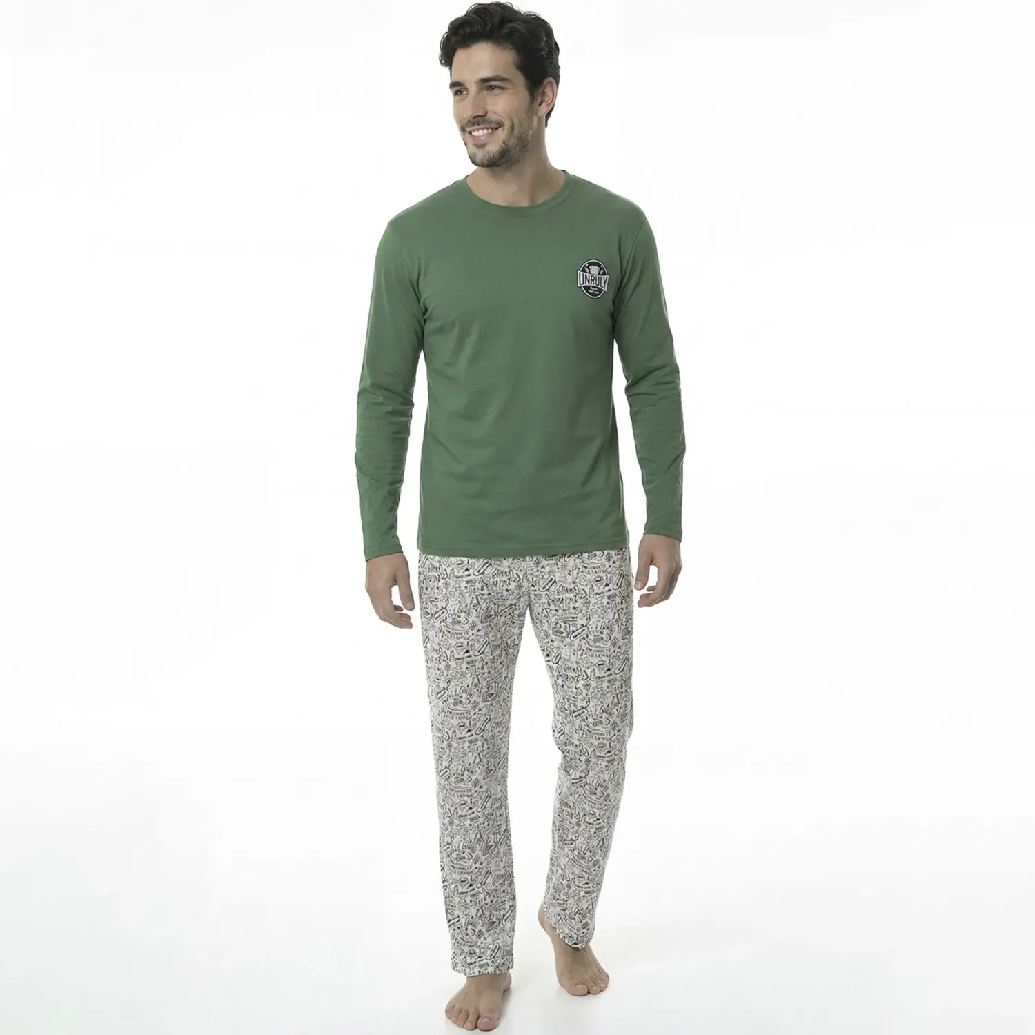 Pijama Kayser Hombre Pantalon Algodon color verde | Platanitos
