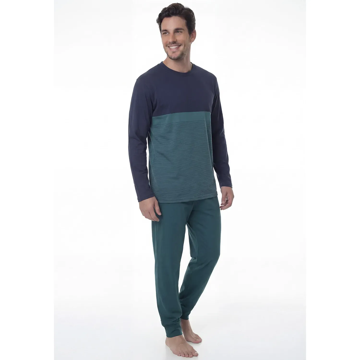 Pijama Kayser Hombre Pantalon Algodon color verde | Platanitos