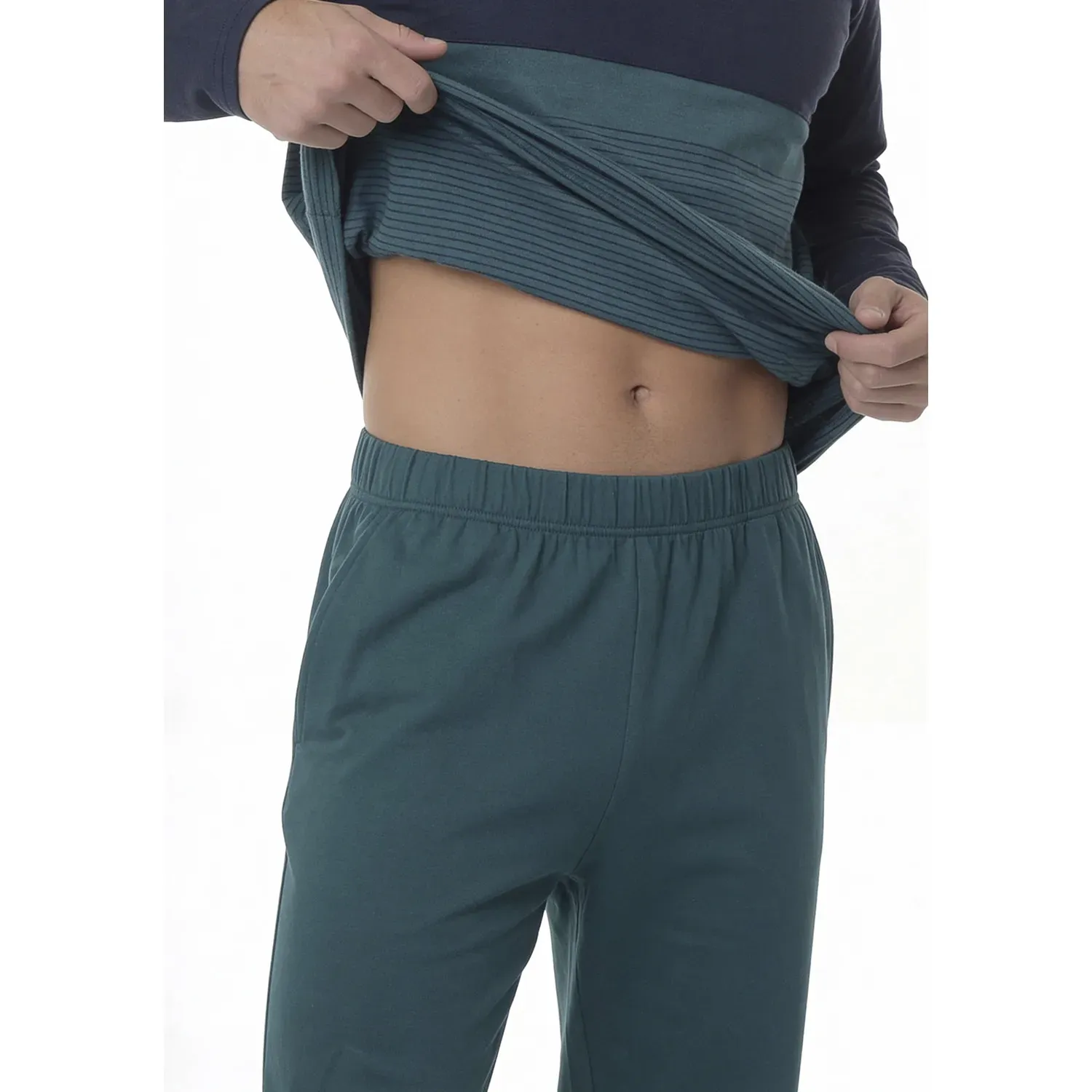 Pijama Kayser Hombre Pantalon Algodon color verde | Platanitos
