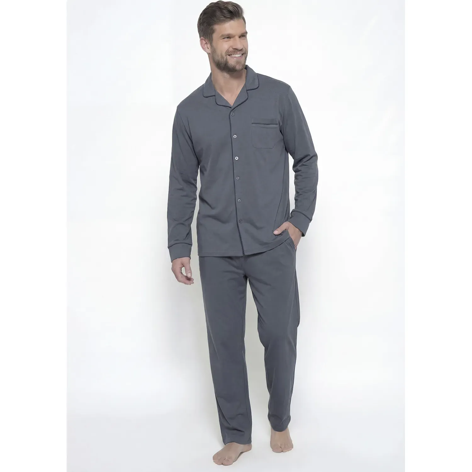 Pijama Kayser Hombre Pantalon Algodon color gris | Platanitos